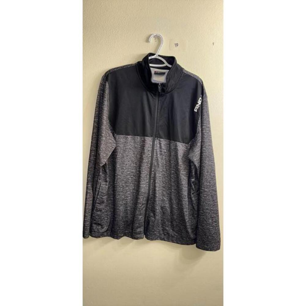 AND1 Track Jacket Black Gray Full Zip